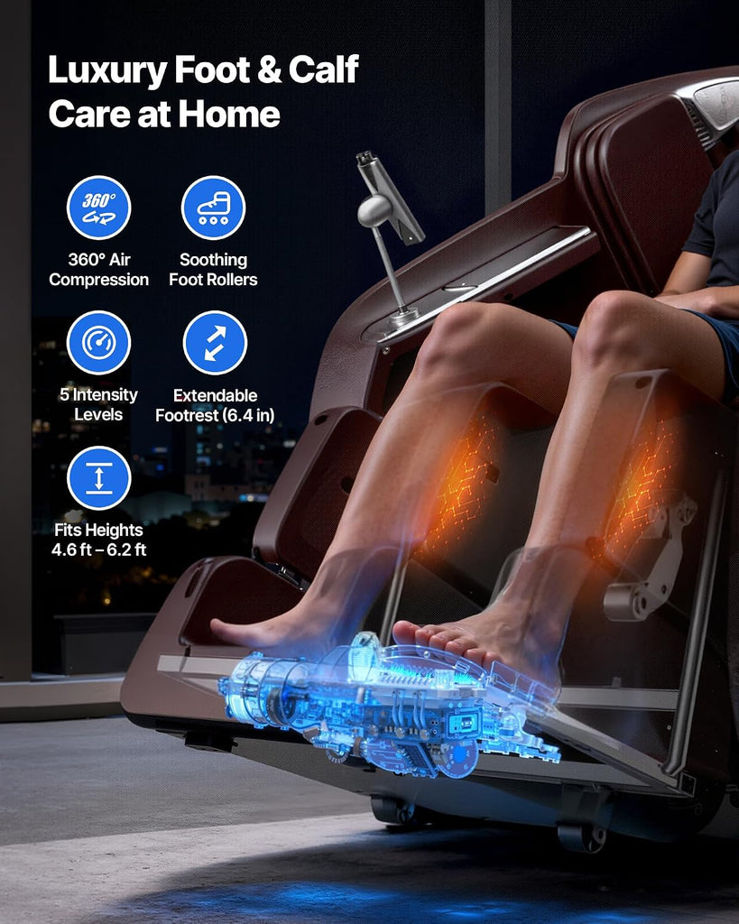Massage Chair, 4D Full Body Zero Gravity Recliner with SL Track, Yoga Stretch, AI Voice Control, Heat, Foot Roller