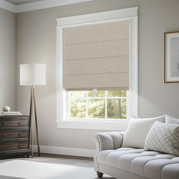 Blackout Roman Shades for Windows Cordless,Pull Down Linen Fabric Roman Blinds,Privacy Window Shades for Door Windows