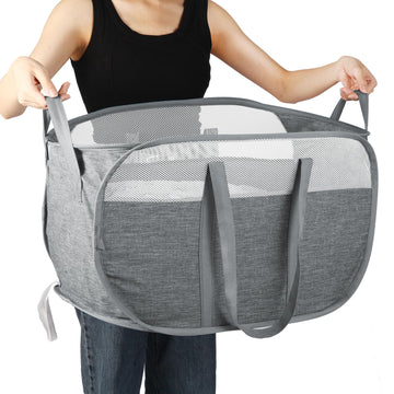 Collapsible Laundry Baskets, Tear Proof Pop Up Laundry Hamper with Dual Handles, Durable Foldable Laundry Basket