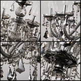 Smoky Gray Crystal Chandelier Modern K9 Crystal Chandeliers Lighting Pendant Light Fixtures,15-Light Crystal Raindrop Hanging Chandelier for Living Room Dining Room(15 Lights) A110-B0C61FTTX4