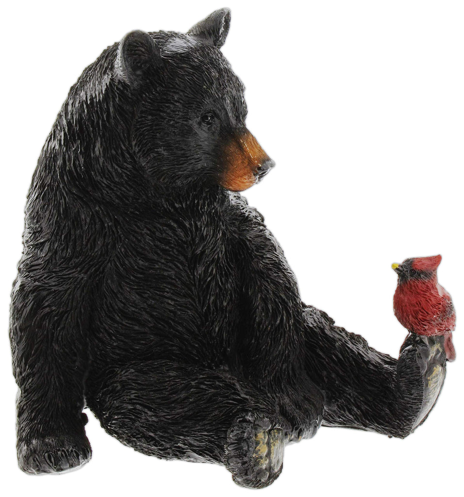 Black Bear and Cardinal Friend Figurine