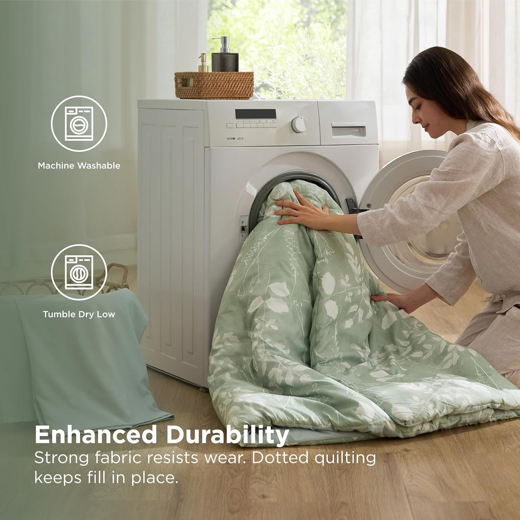 Comforter Set - 7 Pieces Floral Sage Green GentleSoft Bedding Sets