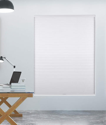Single Cell Room Darkening Cordless Cellular Shades, Color: White, Size: 16" W x 48" H