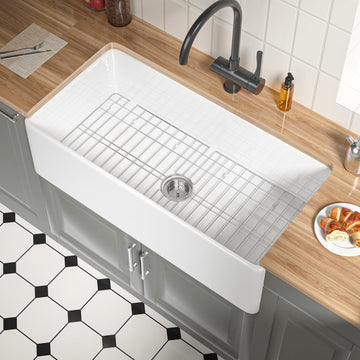 Extra Large White Fireclay Apron Front Farmhouse Sink 36 Inch