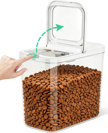 Dog Cat Food Storage Container 12Lbs with Airtight Flip-up Lid, Large Pet Food Dog Treat Container with Scoop