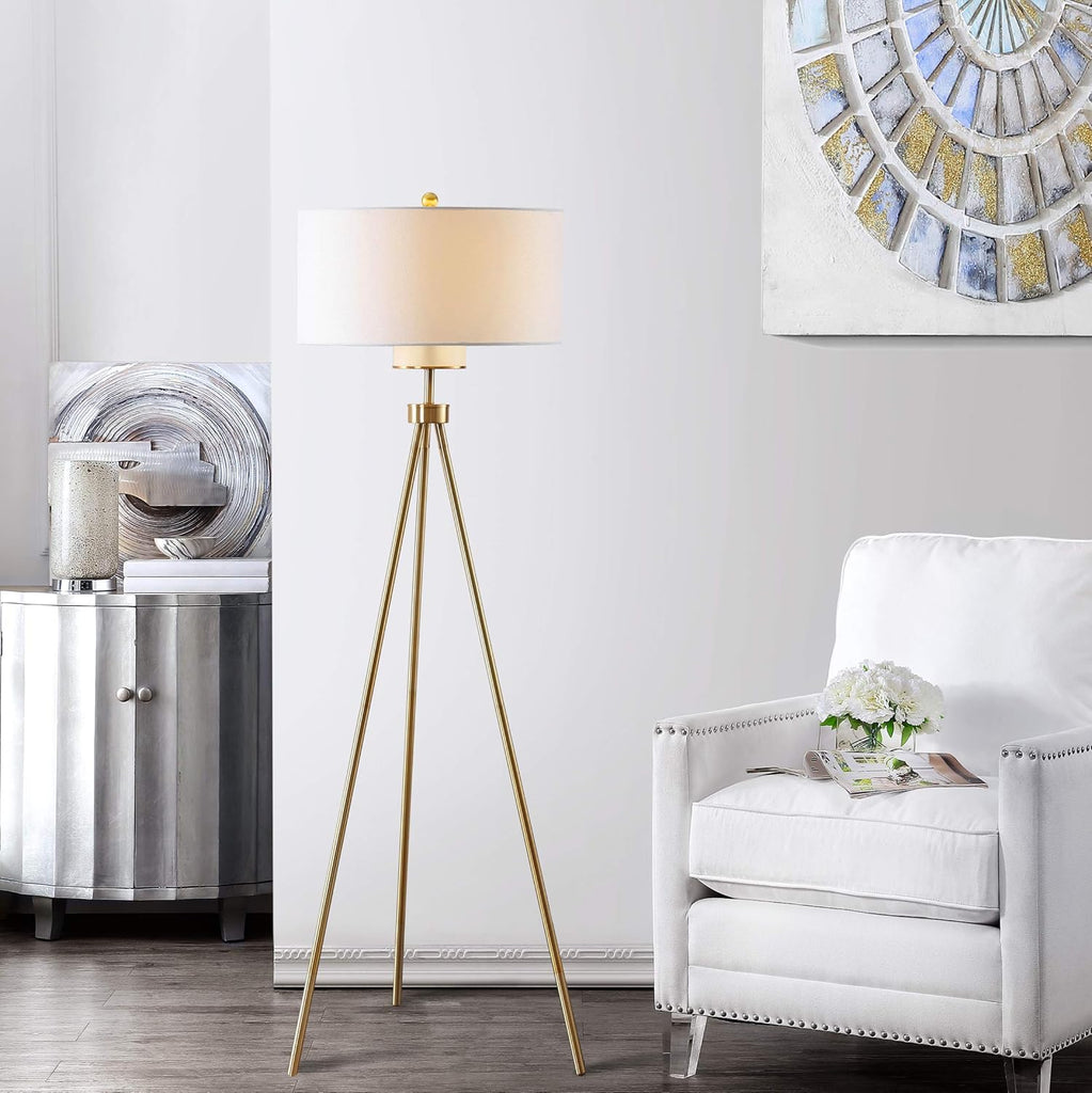 Enrica Brass Gold Tripod Leg 66-Inch Floor Lamp, Contemporary Sculptural Design (FLL4008A)