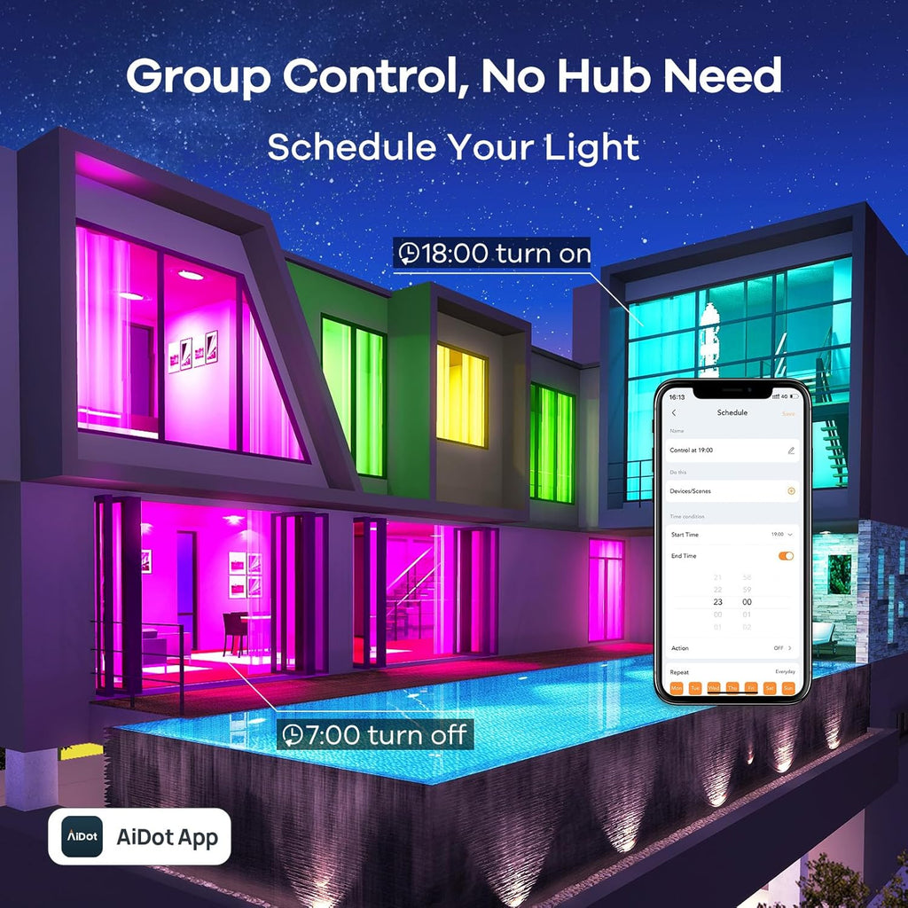 Smart Light Bulbs, Smart Bulb that Work with Alexa, Google Home, , LED Light Bulbs Color Changing RGBTW, 104