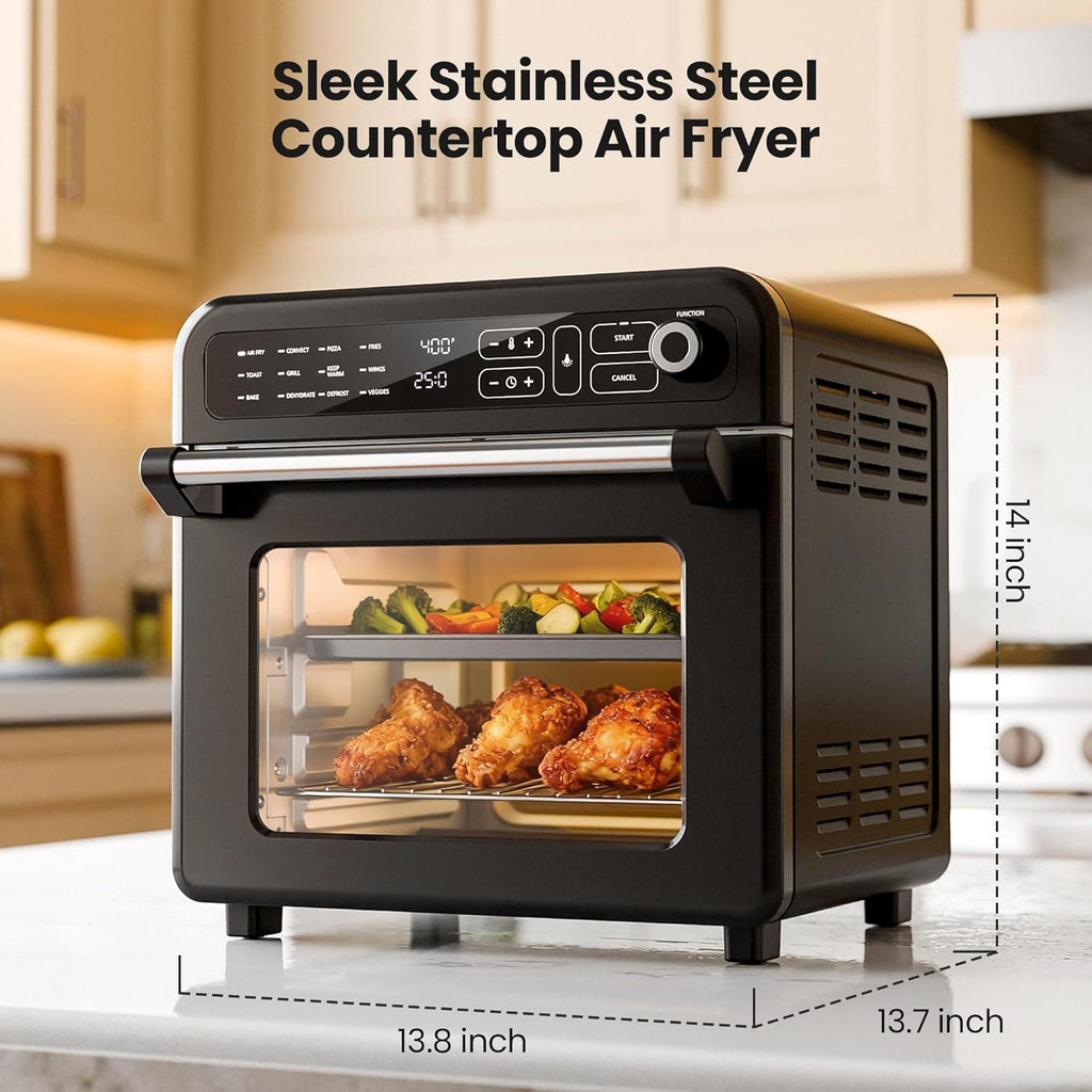 18QT Air Fryer Toaster Oven Combo, 12-in-1 Countertop Convection Airfryer Oven, Adjustable 70 - 450℉ Temperature, Bake