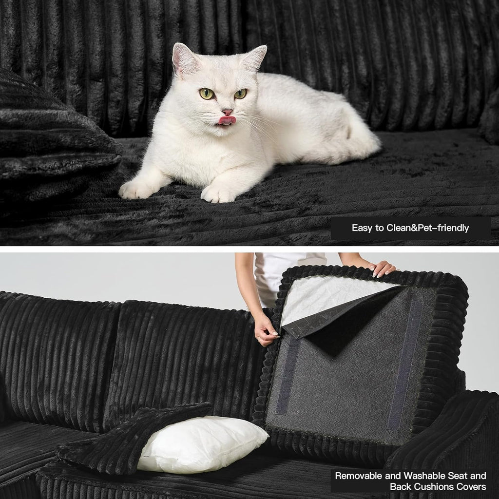 Convertible Sectional Couch with Chaise Corner Sectional Sofa L Shaped Couch Reversible Corner Upholstered