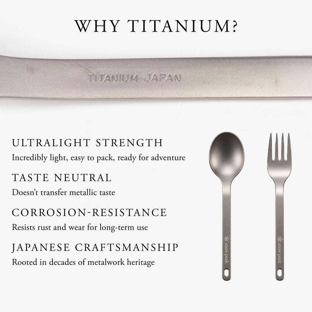 Peak Titanium Fork & Spoon Set, Durable Utensils, Compact & Ultralight