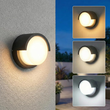 1 Pack Outdoor Wall Sconces, 6 Inch Modern Round LED Exterior Light Fixtures