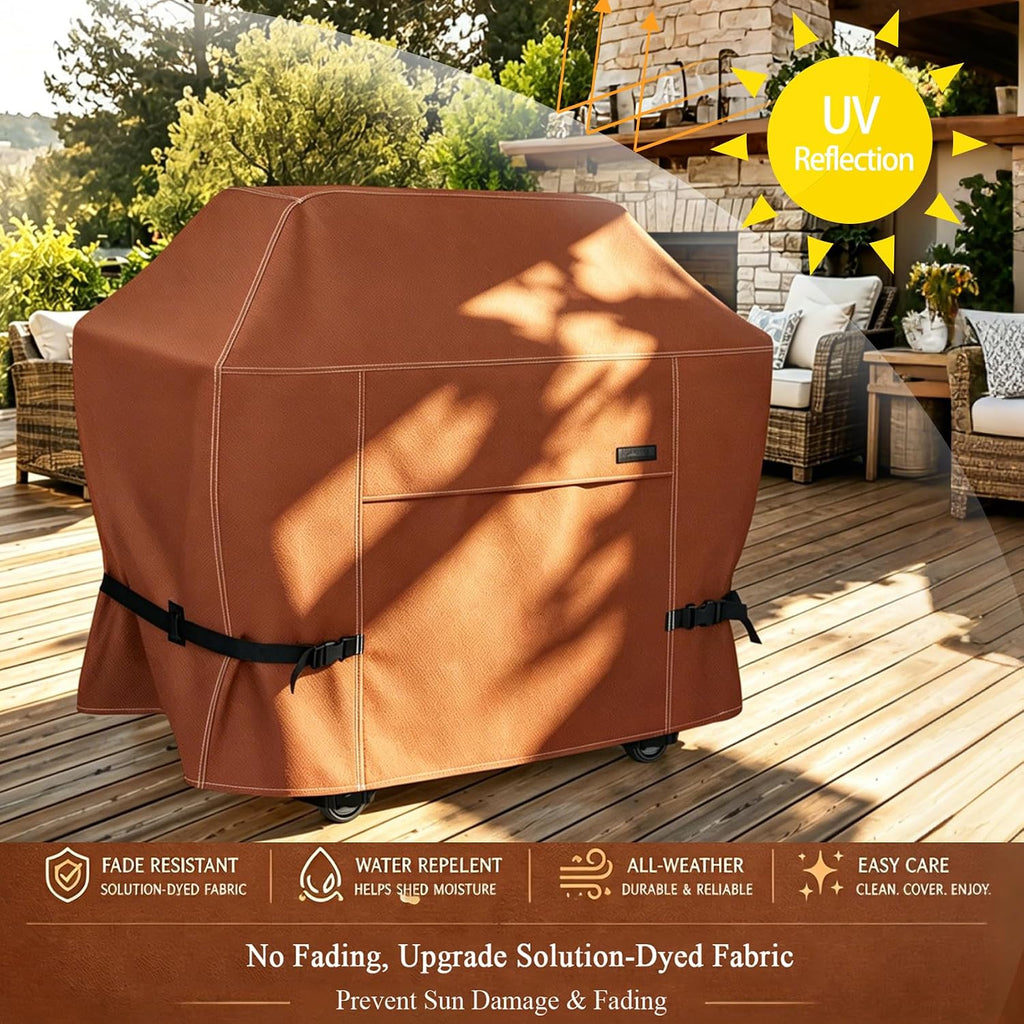 Grill Cover Grill 56 Inch Waterproof Heavy Duty, Brown