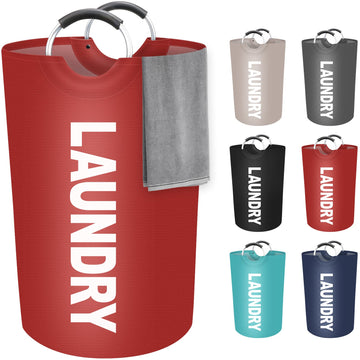 115L Large Laundry Basket, Dirty Clothes Waterproof Laundry Hamper, Red