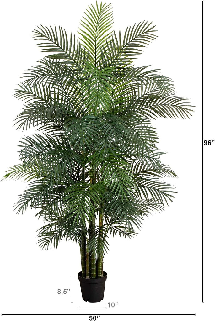 8 ft UV-Resistant Artificial Areca Palm Tree with Pot