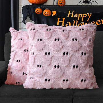 Halloween Pillow Covers 20x20 Set of 2 Pink Ghost Farmhouse Home Decor