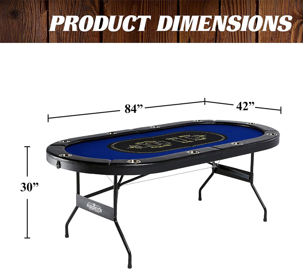 Barrington Poker Multiple Styles Folding Poker Table & Poker Table Top/Dining Table Collection, Durable Padded Rail