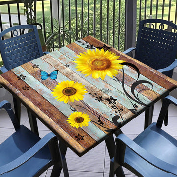 Square Fitted Tablecloth with Elastic Outdoor Table Cover Square Elastic Tablecloths for Tables Waterproof Wipeable