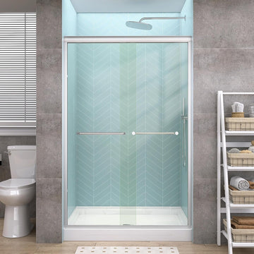 Shower Door Sliding 44-48 in. W x 72 in. H Semi-Frameless Bypasss Double Sliding Doors for Shower