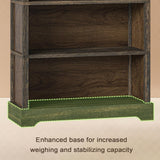 5-Tier Solid Wood Book Shelf, Floor Standing Bookcase, 65" H × 31.5" W × 11.8" D Bookshelf