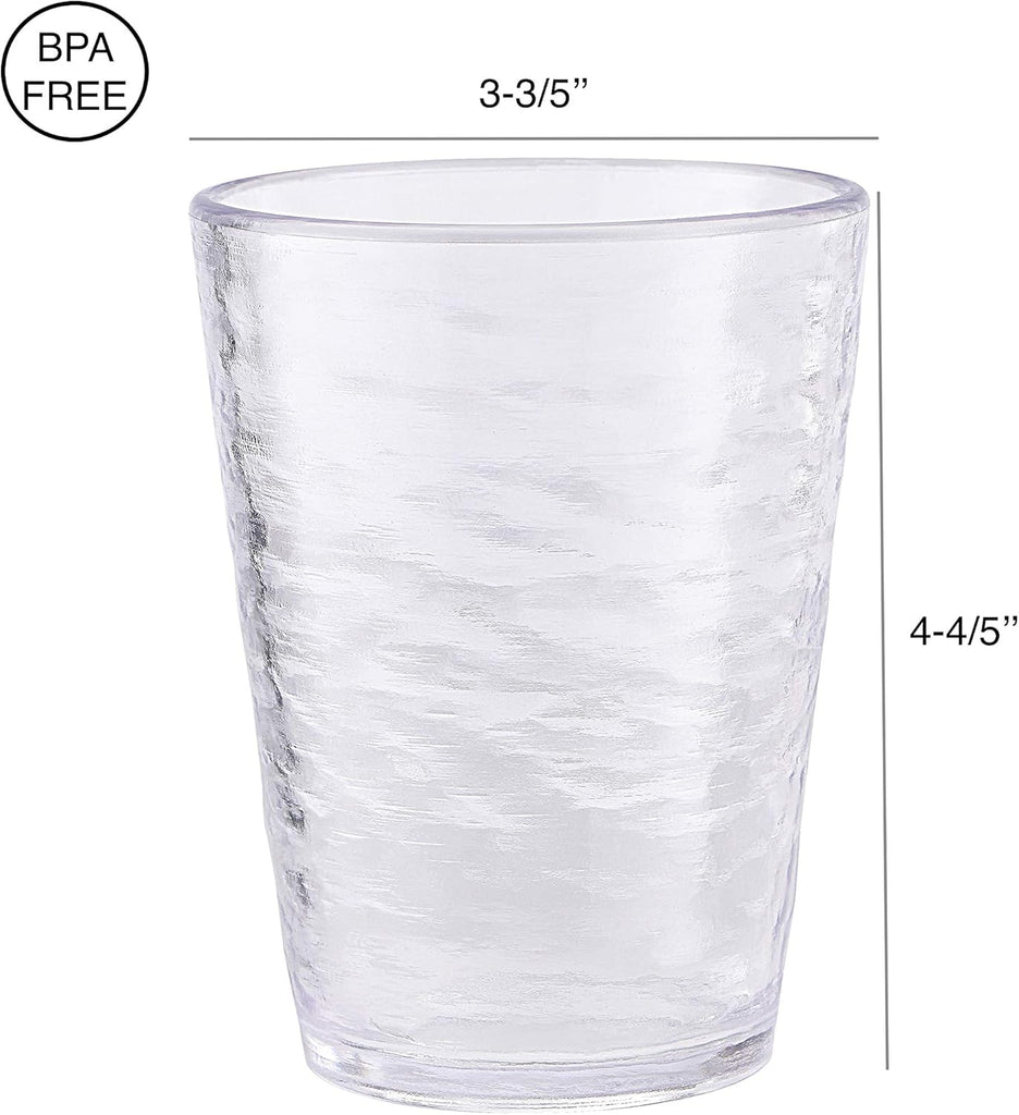 RIPPLE- 16 ounce, Set of 6, Acrylic Tumbler Drinking Glasses Cups, BPA-Free, Stackable Plastic Drinkware, Dishwasher