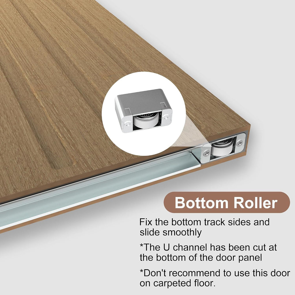 42"x84" Concealed Sliding Barn Door with Soft Close Hardware Kit, Light Brown Hidden Door for Opening 38"-40"x80", Waterproof and Modern, Smooth Sliding, for Interior Using, Widely Used