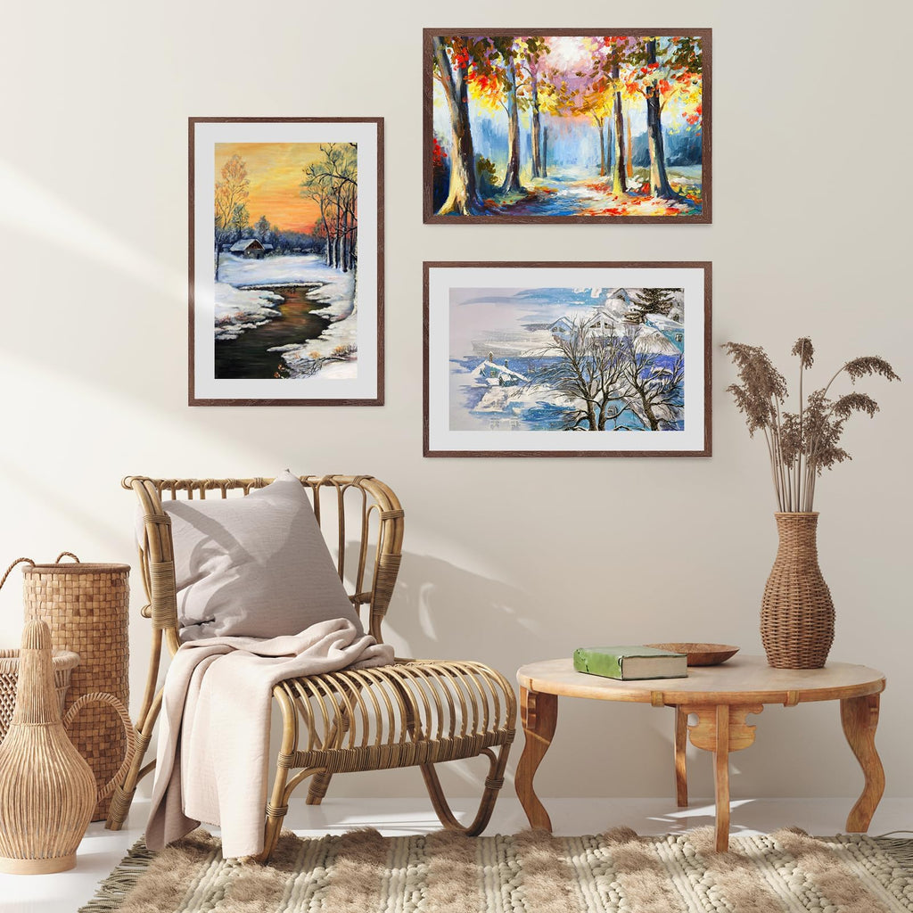 12x18 Solid Oak Wood Picture Frame, Walnut, 1 Pack
