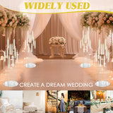 Tessco 4 Pcs 10 Arm 46.5 Acrylic Candelabra Table Centerpiece Floor Candelabras Clear Candle Holder with Removable