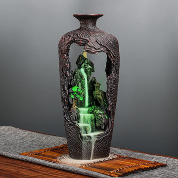 Mountain Waterfall Incense Burner Backflow Incense Burner Incense Smoke Waterfall with 100 Backflow Incense - Set of 100