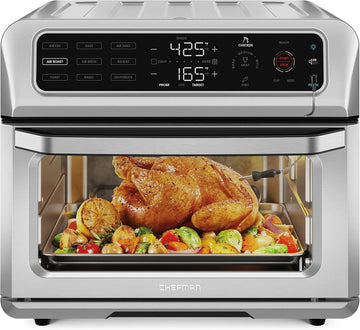 Air Fryer Toaster Oven Combo with Probe Thermometer, 12-In-1 Stainless Steel Convection Countertop, 