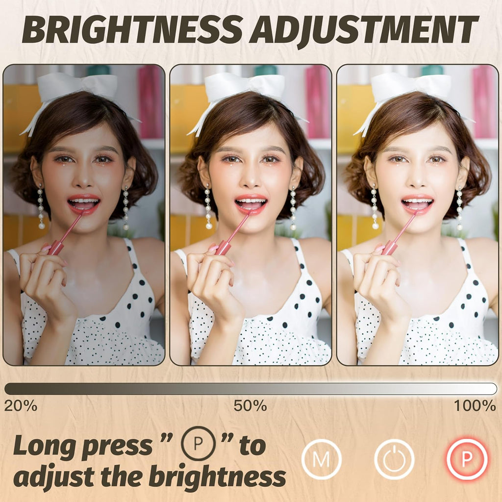 Vanity Mirror with Lights 17''x13'' Makeup Mirror with Lights,Vanity Mirror Touch Screen with 3-Color Lighting