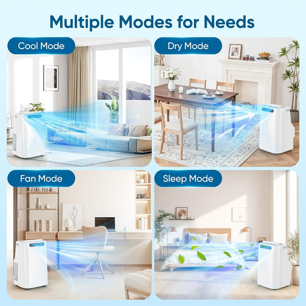 12000 BTU Portable Air Conditioners, Cools Up to 500 Sq.Ft, Portable AC Unit with Remote Control, Cooling, Fan