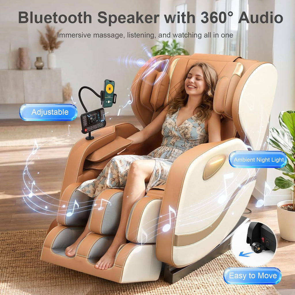 2026 SL Track Massage Chair Full Body, Zero Gravity Recliner | 12 Fix Rollers, 8 Airbags, 15 Auto Programs, Foot