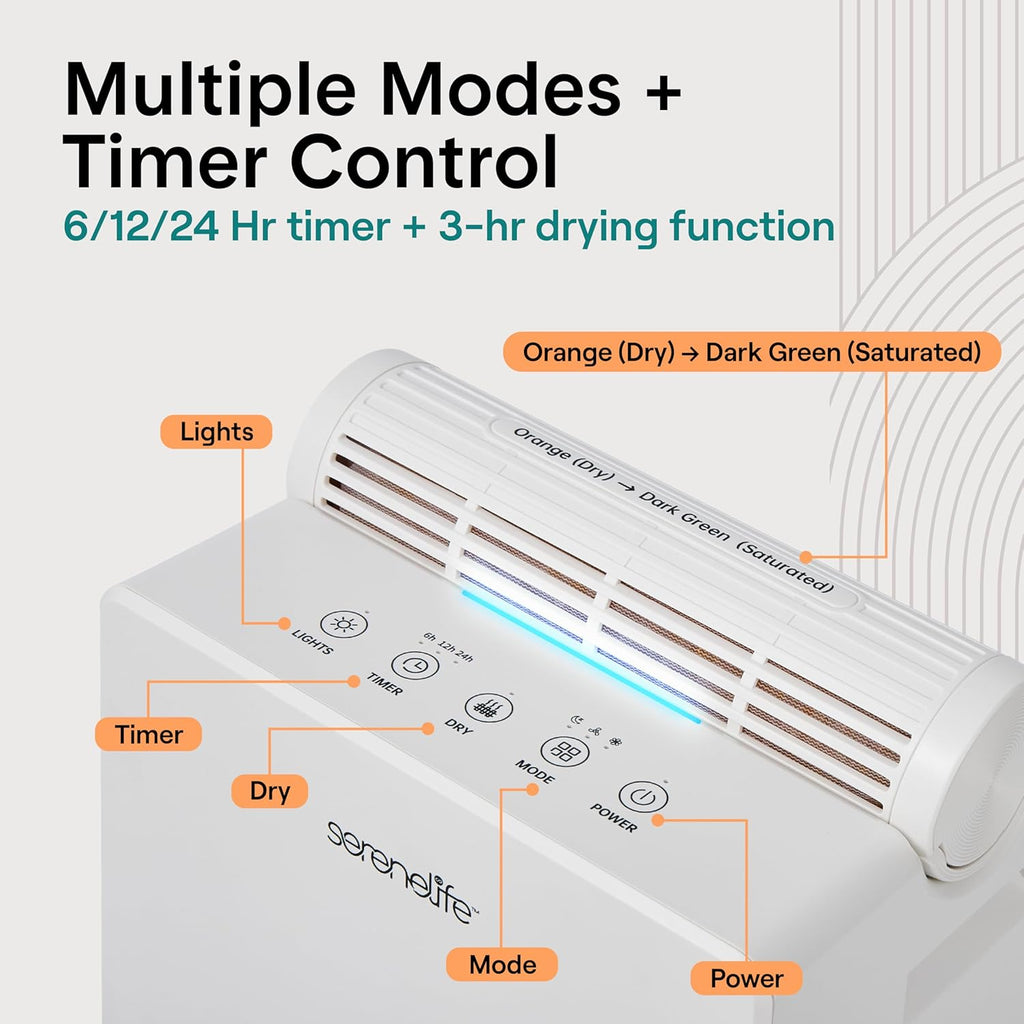 91 OZ Dehumidifier For Home | Covers 1200 SQ FT For Basements, Bedrooms