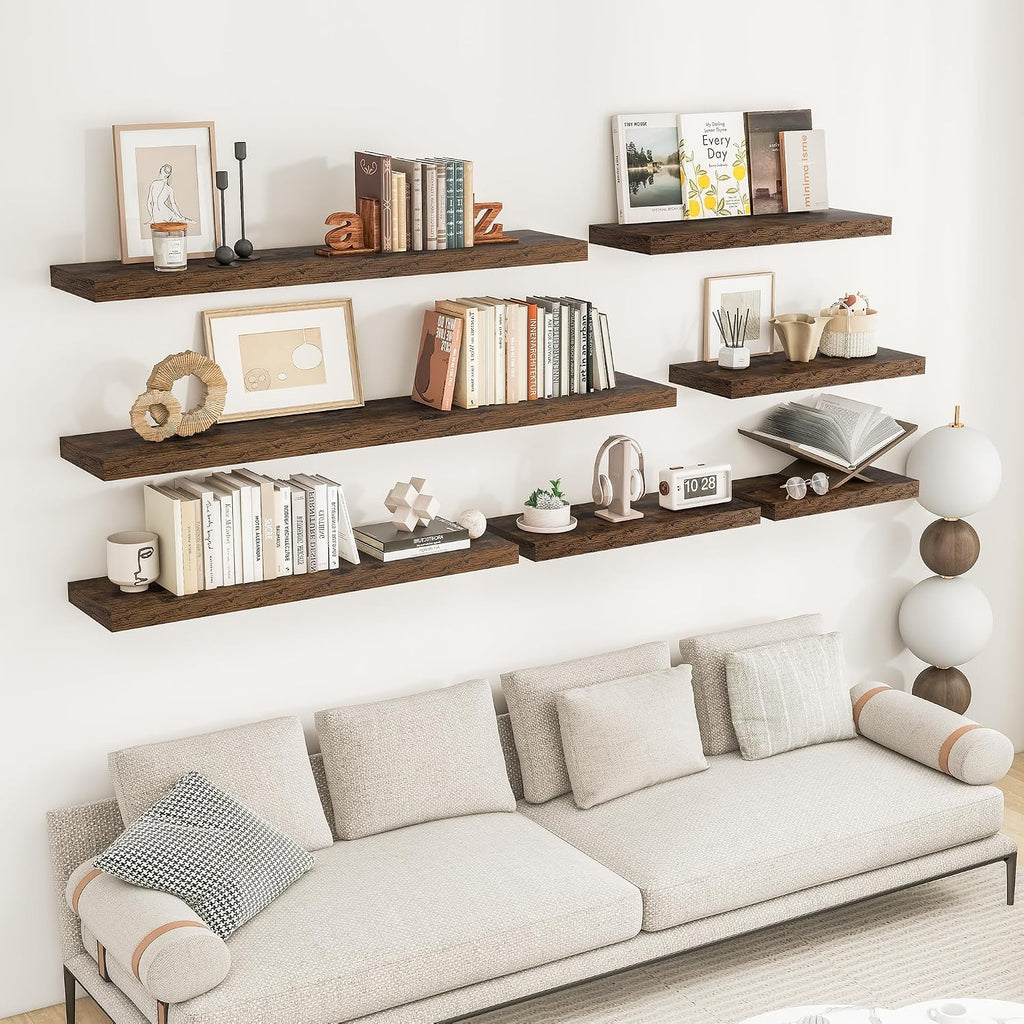 36Inch Floating Shelves for Wall 2 Pack Shelves |Kitchen|Bathroom Wall Mounted Rustic Wood Floating Shelf with