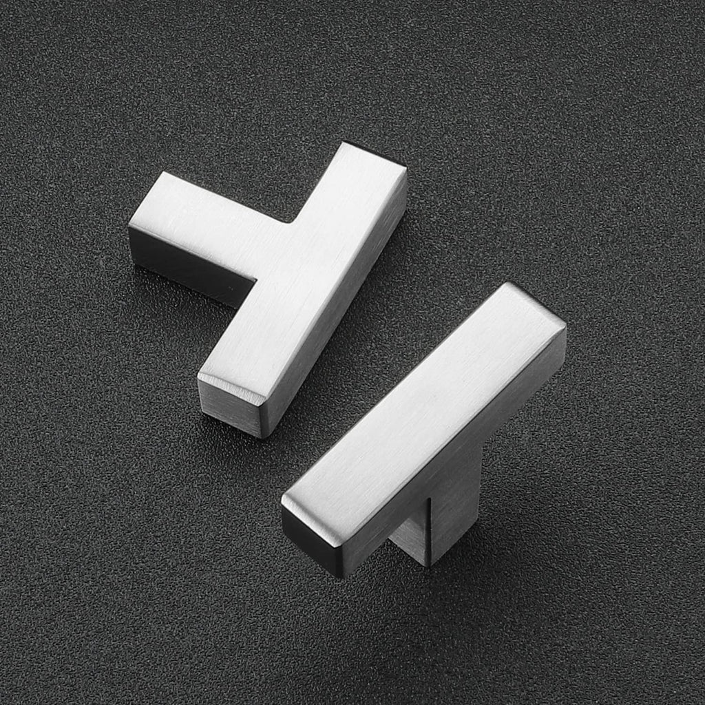 3 Pack Brushed Nickel Square Bar Cabinet Knobs 2 Handles