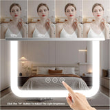 Vanity Mirror with Lights,13.1"×16.7"LED Makeup Mirror,Lighted Makeup Mirror with Lights, Smart Touch Control Dimmable