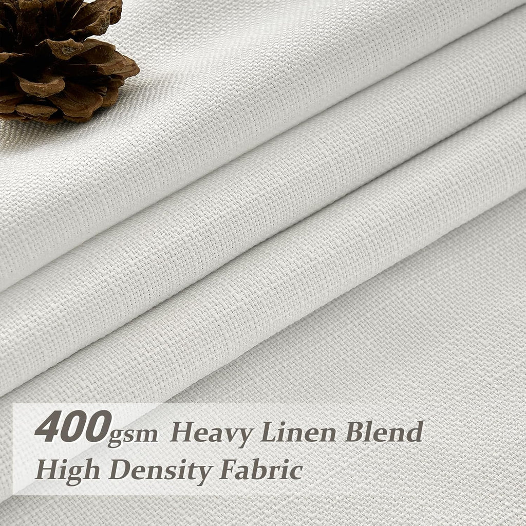 Pleat Viral Linen Blackout Curtains (Set of 2 Panels), Pinch Pleated Soundproof Privacy Farmhouse Window Drapes Decor