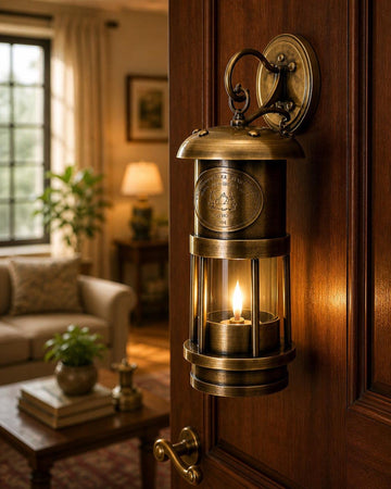 Antique Brass Wall Lantern, Vintage Candle Sconce, Indoor Decorative Light Fixture, Classic Home Decor 6 Inches