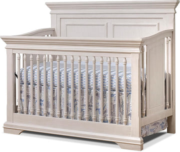 Crib,Classic 4-In-1 Convertible Crib,Brushed Ivory Crib Made of Wood,Non-Toxic Finish, Wooden Baby