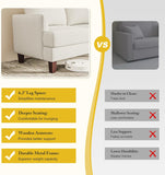 3 Seater Sofa Couch with Deep Seats, 89" Mid Century Modern Upholstered Sofa with Armrests