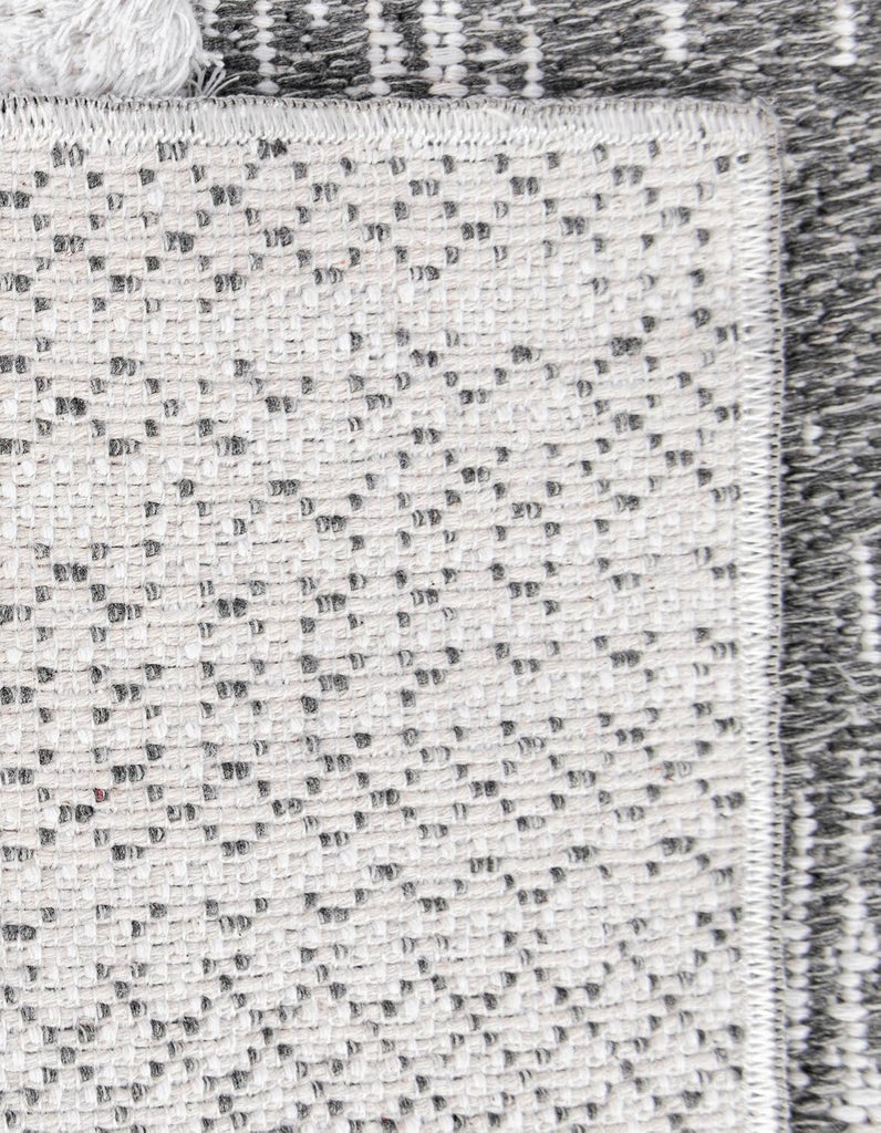 Abbey Rug - 9' 10 x 14' 1 Gray Textured Cotton Rug - Modern Striped Design, Large Area Rug