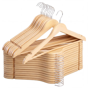 Wooden Coat Hangers, 30 Pack Wood Clothes Hanger for Closet