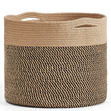 Wicker Basket for Blankets Fit Nursery & Living Room, 45L
