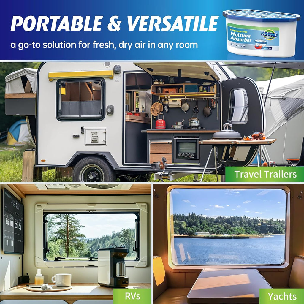 Moisture Absorbers, 12 Pack, Compact Dehumidifier for Closet, Efficient Humidity Absorber Boxes