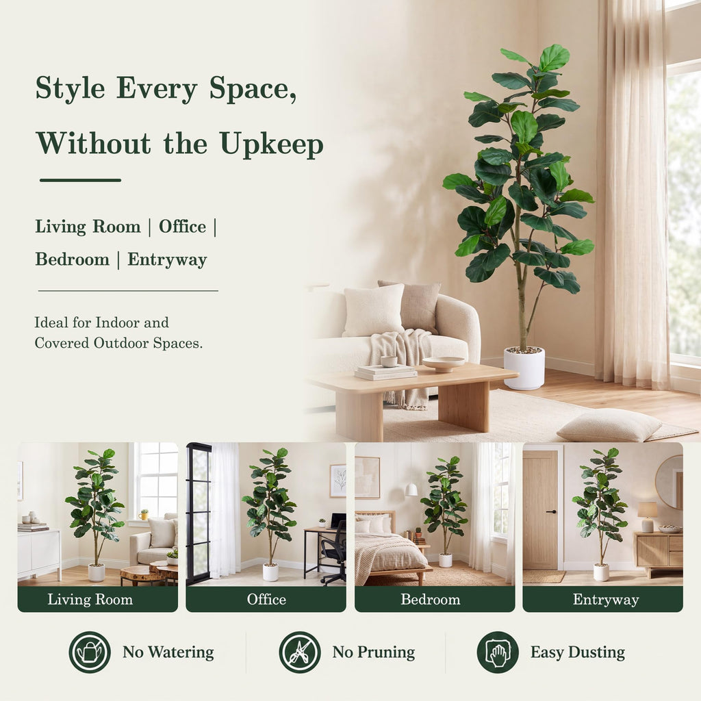 Artificial Fiddle Leaf Fig Tree 7FT with Tall Exquisite Planter