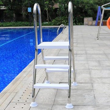 Select A-Frame Heavy Duty 33", 43", 52" Above Ground Ladder, Swimming Pool Ladder, 2/3/4 Steps Ladder, 304 Stainless