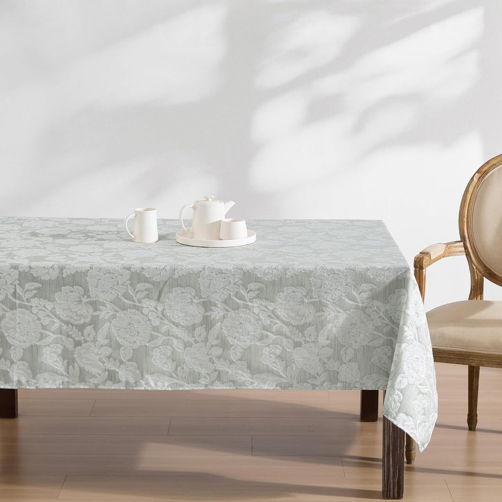 Annaleigh Tablecloth Jacquard Fabric, Wrinkle Resistant for Dining, Holiday, Party, Wedding or Banqu