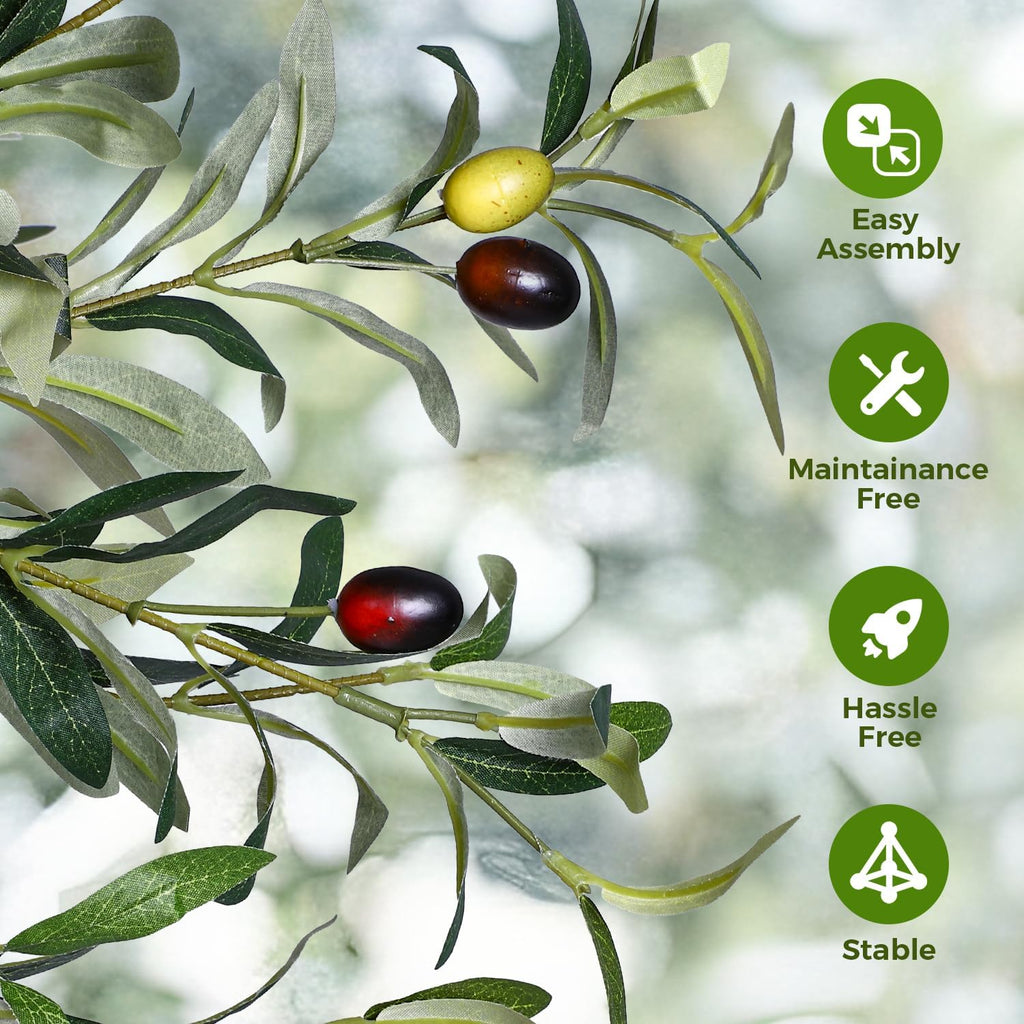 Olive Tree Indoor 10FT, Tall Faux Olive Tree with White Planter