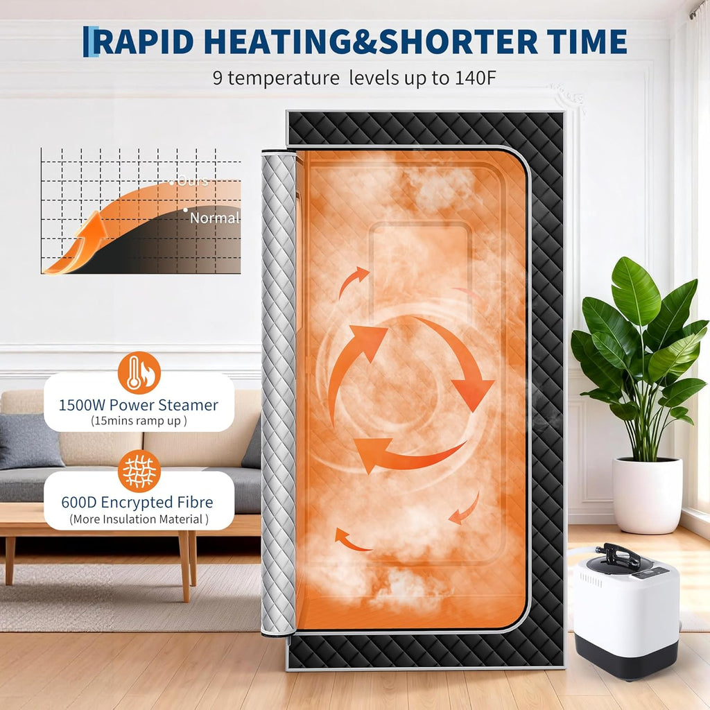 Sauna Box,Portable Sauna for Home with 4L 1500W Steamer,Portable Steam Sauna Tent with 600D