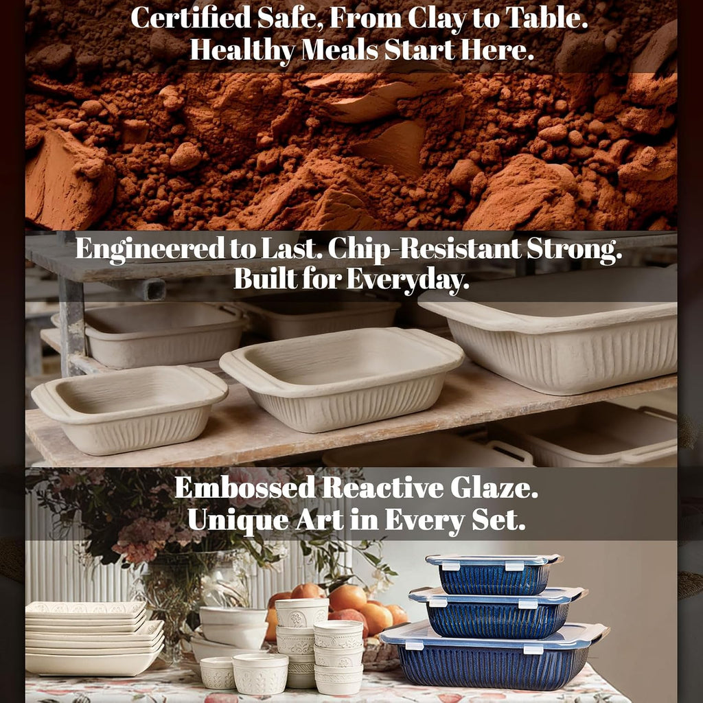 Casserole Dishes For Oven, Ceramic Dish, Large Lasagna Pan With Handles, Pan Casserole Dish, Rectangular Bakeware